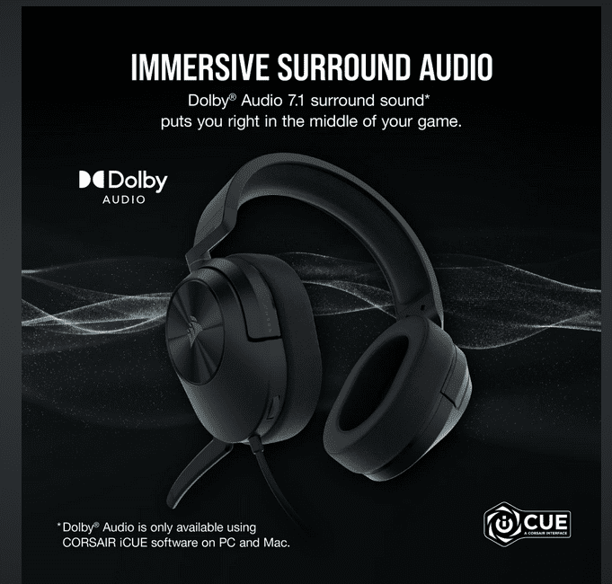 Audífonos para juegos con cable HS55 SURROUND, carbón - Imagen 2