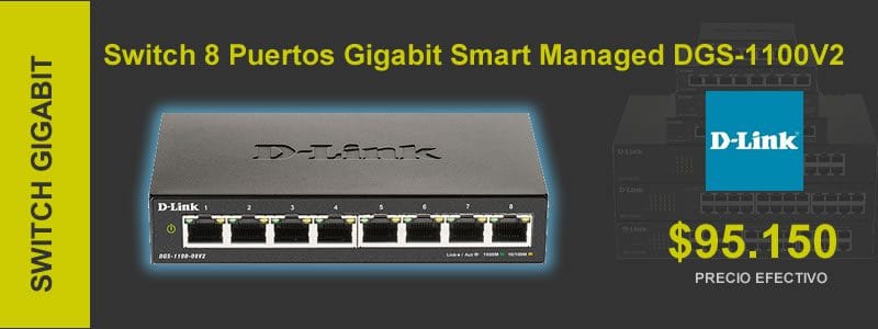 Switch 8 puertos Gigabit Smart Managed DGS-1100V2
