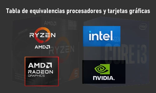 Tabla de equivalencias procesadores y tarjetas gráficas